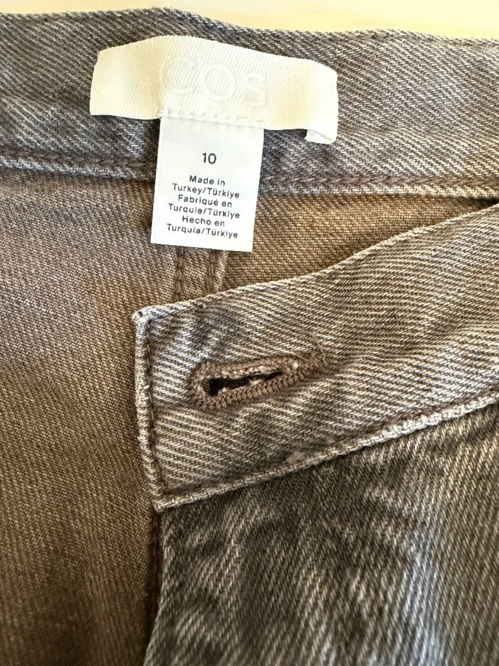 NWOT COS Cropped Wide Leg Denim Pants Brown Size 10 - Picture 8 of 13